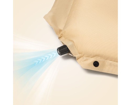 Туристичний килимок Naturehike CNK2300DZ014 Самонадувний одномісний з подушкою 60 мм бежевий (6976023926969)