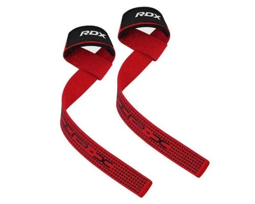 Кистьові лямки RDX S4 Gym Cotton Gel Straps Red Plus (WAC-S4R+)