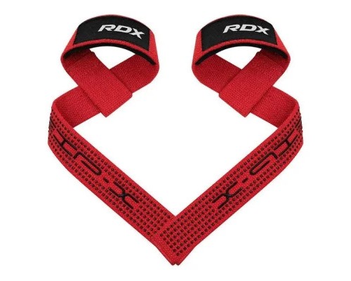 Кистьові лямки RDX S4 Gym Cotton Gel Straps Red Plus (WAC-S4R+)