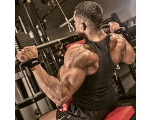 Кистьові лямки RDX S4 Gym Cotton Gel Straps Red Plus (WAC-S4R+)