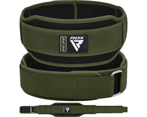 Атлетичний пояс RDX RX5 Double Belt неопреновий Army Green M (WBD-RX5AG-M)