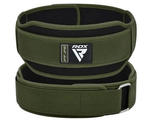 Атлетичний пояс RDX RX5 Double Belt неопреновий Army Green M (WBD-RX5AG-M)