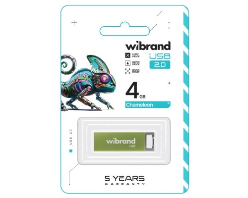 USB флеш накопичувач Wibrand 4GB Chameleon Green USB 2.0 (WI2.0/CH4U6LG) 