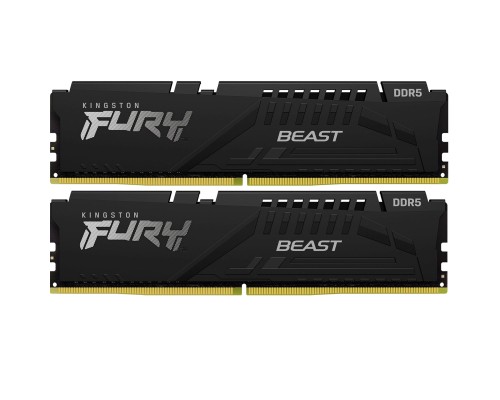 Модуль пам'яті для комп'ютера DDR5 64GB (2x32GB) 6000 MHz Beast Black XMP Kingston Fury (ex.HyperX) (KF560C30BBK2-64)