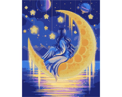 Картина по номерам Santi З алмазною мозаїкою Місячне сяйво 40 х 50 см (954910)