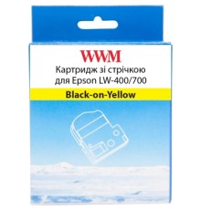 Стрічка для принтера етикеток WWM для Epson LW-400/700 18mm х 8m Black-on-Yellow (WWM-SC18Y)