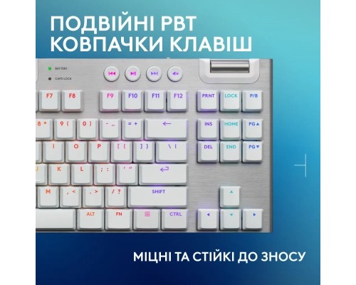 Клавіатура Logitech G915 TKL X Lightspeed Switch-Tactile Wireless/Bluetooth/USB UA White (920-012737)