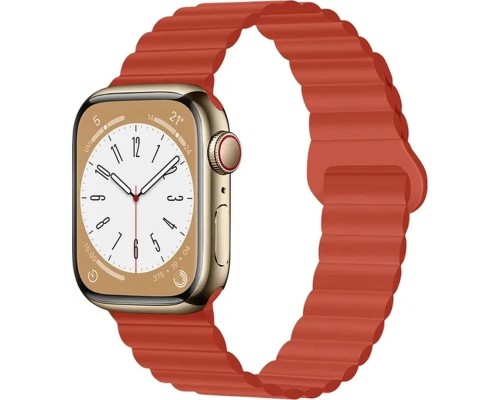 Ремінець до смарт-годинника Drobak Silicone Magnetic Link для Apple Watch All Series Ultra 2 49/45/44/42mm Orange red (898925)
