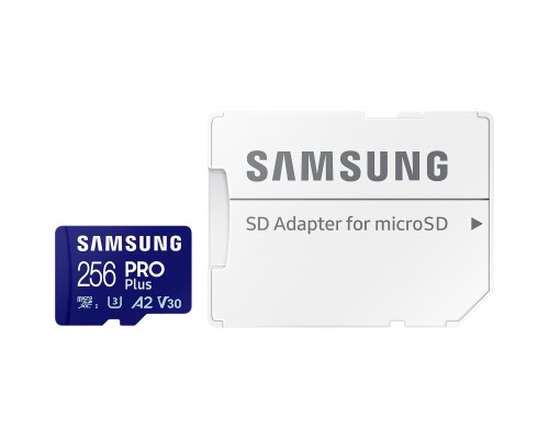 Карта пам'яті Samsung 256 GB microSDXC Pro Plus UHS-I U3 V30 A2 Class 10 + SD-adap (MB-MD256SA/EU) Карта пам'яті Samsung 256 GB microSDXC Pro Plus UHS-I U3 V30 A2 Class 10 + SD-adap (MB-MD256SA/EU)