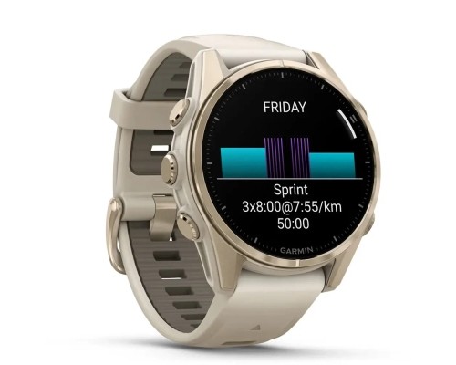 Смарт-годинник Garmin fenix 8 43mm, AMOLED, Saph, SftGldSS/FgGry, FogGry/DkSndbnd, GPS (010-02903-11)