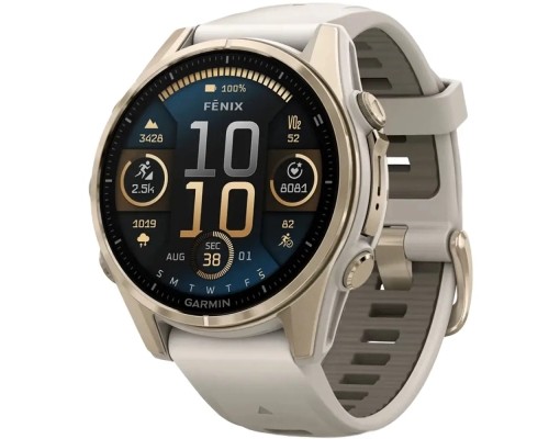 Смарт-годинник Garmin fenix 8 43mm, AMOLED, Saph, SftGldSS/FgGry, FogGry/DkSndbnd, GPS (010-02903-11)