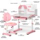 Парта зі стільцем Mealux Octo Pink (+ полиця) (BD-33 PN)