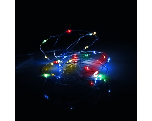 Гірлянда YES! Fun Нитка на мідному дроті 20 LED Різнокольорова 2 м Статична на Батарейках (975022)