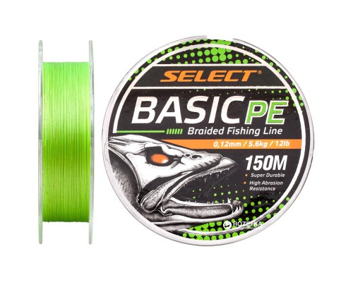 Шнур Select Basic PE 150m Light Green 0.12mm 12lb/5.6kg (1870.18.13)