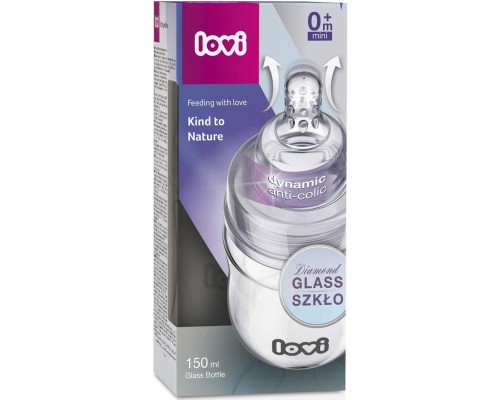 Пляшечка для годування Lovi Diamond Glass скляна 150 мл (74/100)