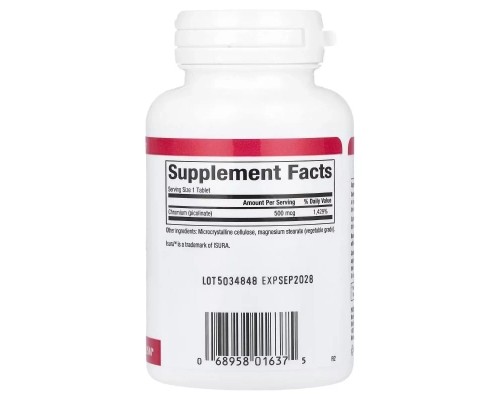 Вітамінно-мінеральний комплекс Natural Factors Хром Піколінат, 500 мкг, Chromium Picolinate, 90 таблеток (NFS-01637)