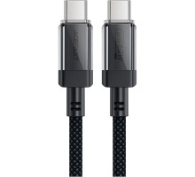 Дата кабель USB-C to USB-C 1.2m 60W stainless steel C12-03 Black Acefast (6974316283317)