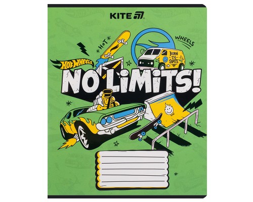 Зошит Kite Hot Wheels, 18 аркушів, лінія (HW25-237)