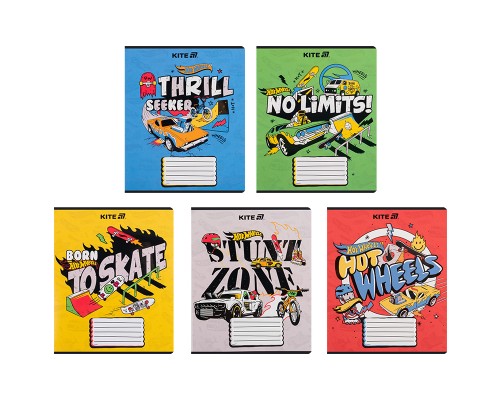 Зошит Kite Hot Wheels, 18 аркушів, лінія (HW25-237)