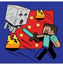 Картина по номерам Santi Майнкрафт. Стів та Гаст 25х25 см LED підсвітка (954393)