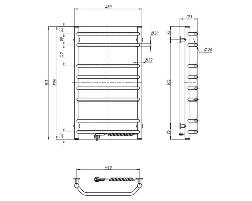 Сушарка для рушників Navin Блюз 480x800 (12-006030-4880)