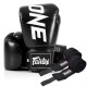 Боксерські рукавички Fairtex BGV1-ONE (натуральна шкіра) Black 16 унцій (бинти в комплекті) (BGV1-ONE_16oz_Black)