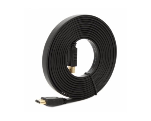 Кабель мультимедійний HDMI M to HDMI M 5.0m V1.4 black Merlion (YT-HDMI(M)/(M)SLIM-5.0m/01072)