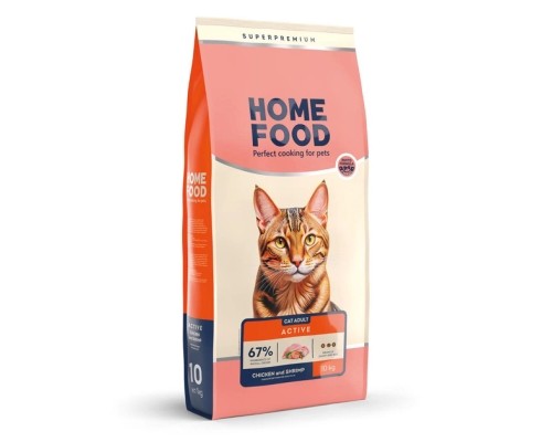 Сухий корм для кішок Home Food For active з куркою та креветками 10 кг (4820235020576)