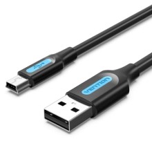 Дата кабель USB 2.0 A Male to Mini-B Male Cable 1M Black PVC Type VENTION (COMBF)