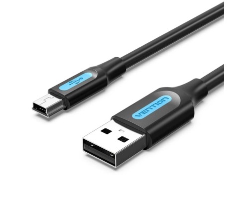 Дата кабель USB 2.0 A Male to Mini-B Male Cable 1M Black PVC Type VENTION (COMBF)