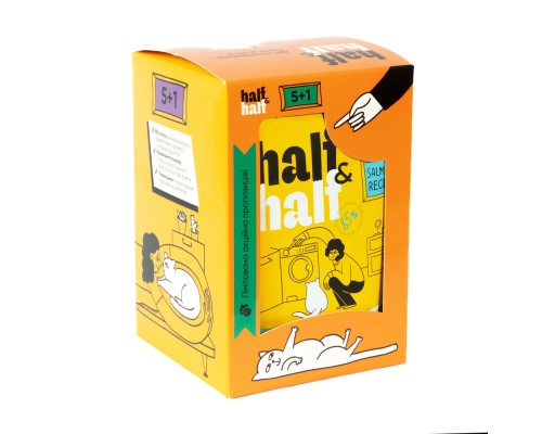 Вологий корм для кішок Half&Half з лососем в желе 5+1 (2700000040485)