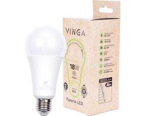 Лампочка Vinga VL-A67E27-184L-HLE