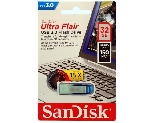 USB флеш накопичувач SanDisk 32GB Ultra Flair Blue USB 3.0 (SDCZ73-032G-G46B)