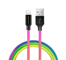 Дата кабель USB 2.0 AM to Lightning 1.0m multicolor ColorWay (CW-CBUL016-MC)