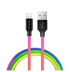 Дата кабель USB 2.0 AM to Lightning 1.0m multicolor ColorWay (CW-CBUL016-MC)