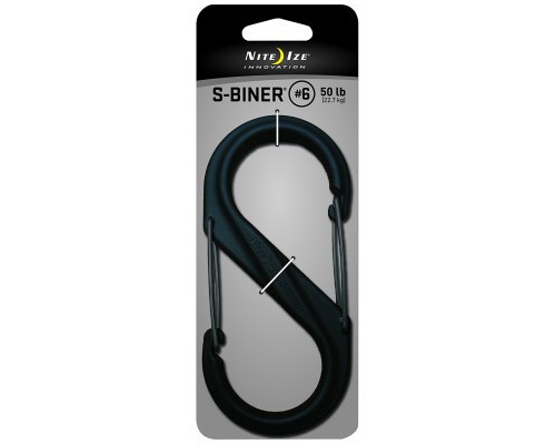 Карабін туристичний Nite ize Plastic Carb S Biner Size 6 NI676 All Black (4823082709571)