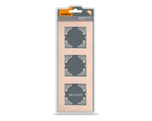 Рамка Videx BINERA мідний алюміній 3 поста (VF-BNFRA3V-CP)