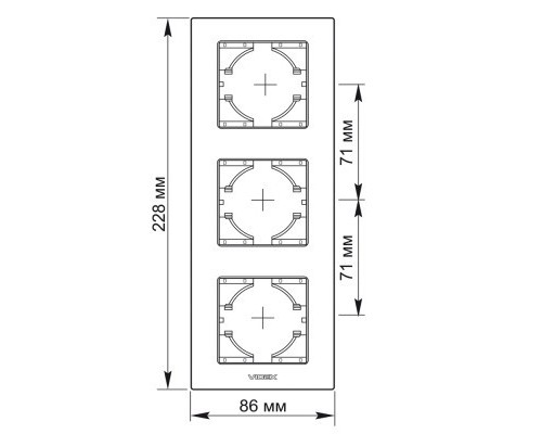 Рамка Videx BINERA мідний алюміній 3 поста (VF-BNFRA3V-CP)