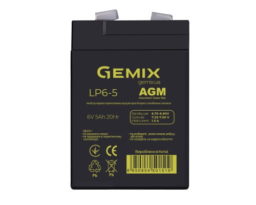 Батарея до ДБЖ Gemix 6В 5Ач (LP6-5) 