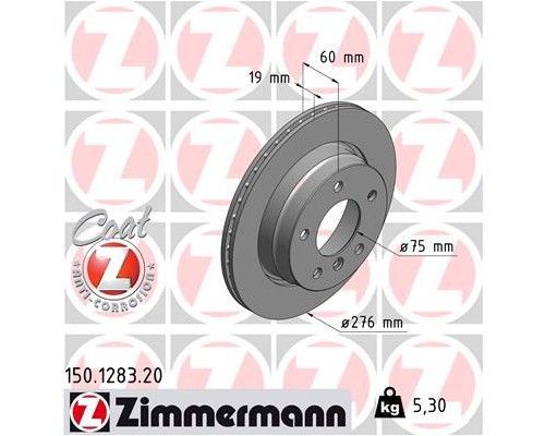 Гальмівний диск ZIMMERMANN 150.1283.20