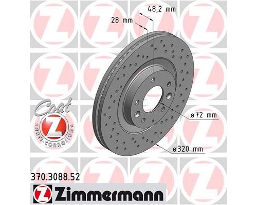 Гальмівний диск ZIMMERMANN 370.3088.52