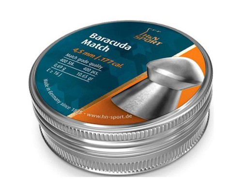Пульки H&N Baracuda Match 4,5 мм, 0,69 г, 400 шт/уп (92284500004)
