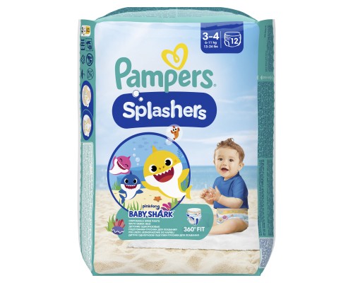Підгузки Pampers для плавання Splashers Розмір 3-4 (6-11 кг) 12 шт (8001090698346)