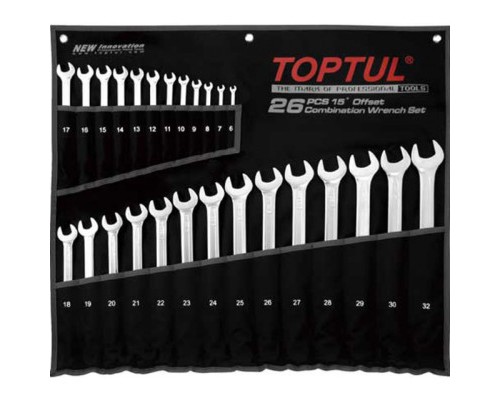 Ключ Toptul ключів комбінованих 26 шт 6-32 мм подовжених (GPAA2602)