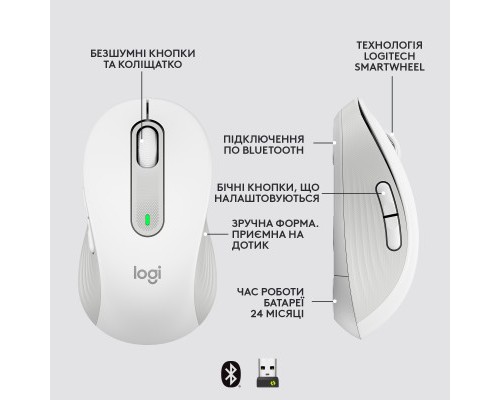 Мишка Logitech Signature M650 Wireless for Business Off-White (910-006275)
