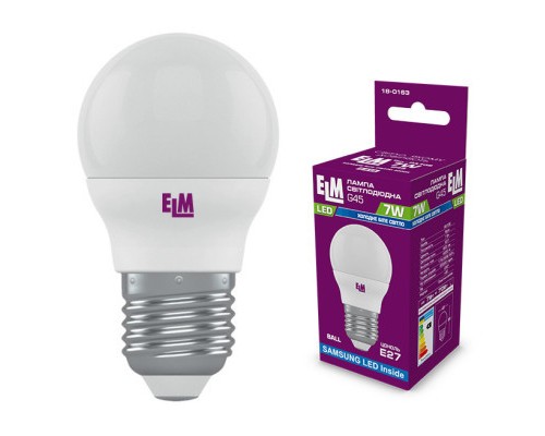 Лампочка ELM D45 7W PA10S E27 4000K (18-0163.)