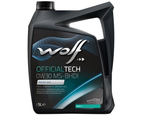 Моторна олива Wolf OFFICIALTECH 0W30 MS-BHDI 5л (8323591)