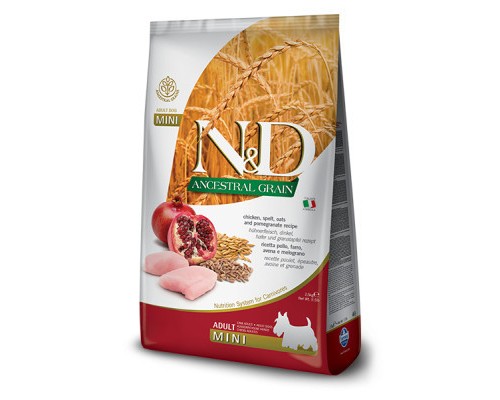 Сухий корм для собак Farmina Low Grain ADULT MINI з куркою та гранатом 800 г (8010276021977)