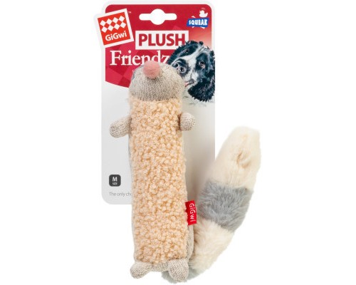 Іграшка для собак GiGwi Plush Єнот з пискавкою 17 см (75310)