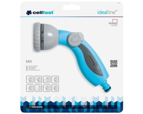 Пістолет для поливу Cellfast пістолетний MIX IDEAL, 8 режимів, регулювання напору (52-055)